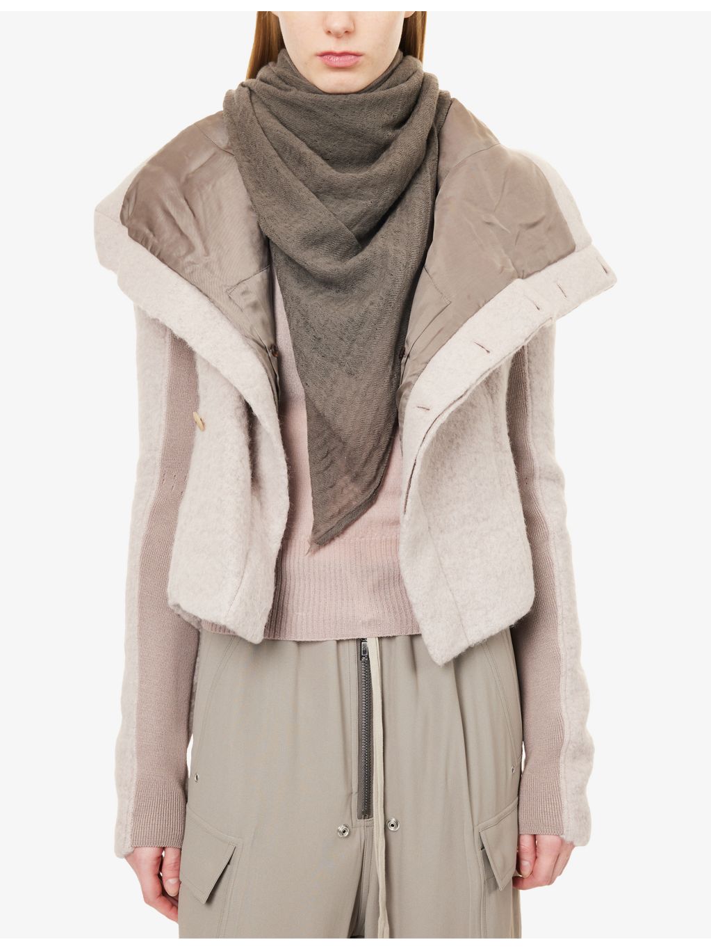 Rick Owens Giglio wool and cashmere scarf, imported from the UK