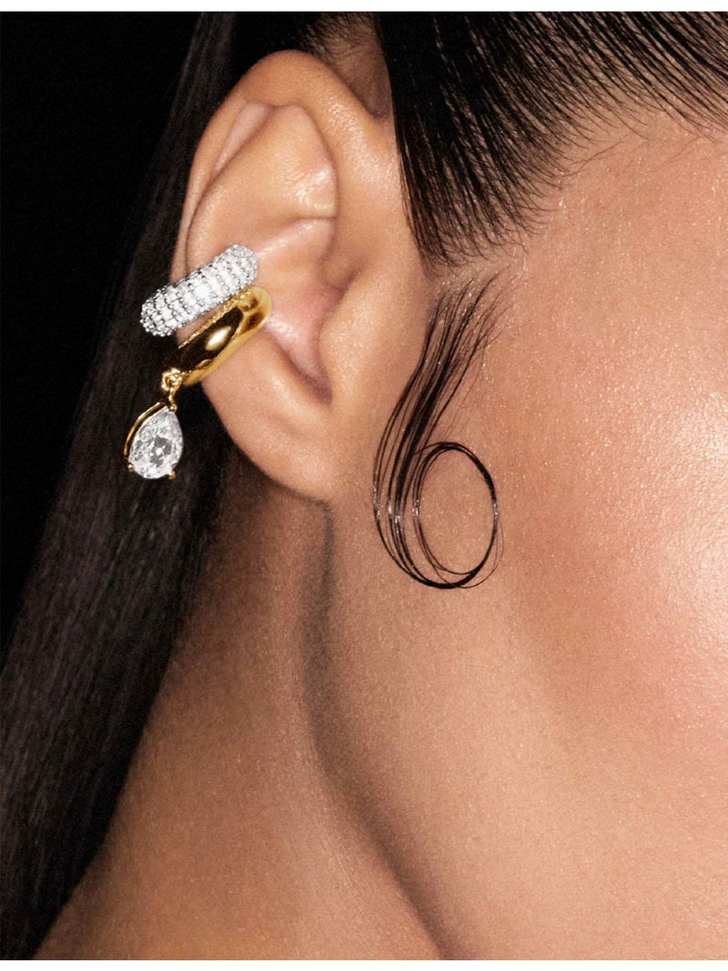 PHORIA pear drop ear cuff 18ct gold vermeil sterling silver, imported from the UK
