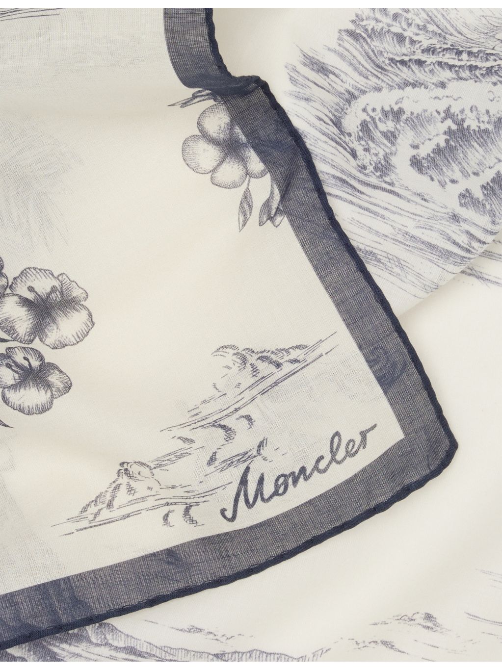 Moncler silk scarf graphic print, imported from the UK