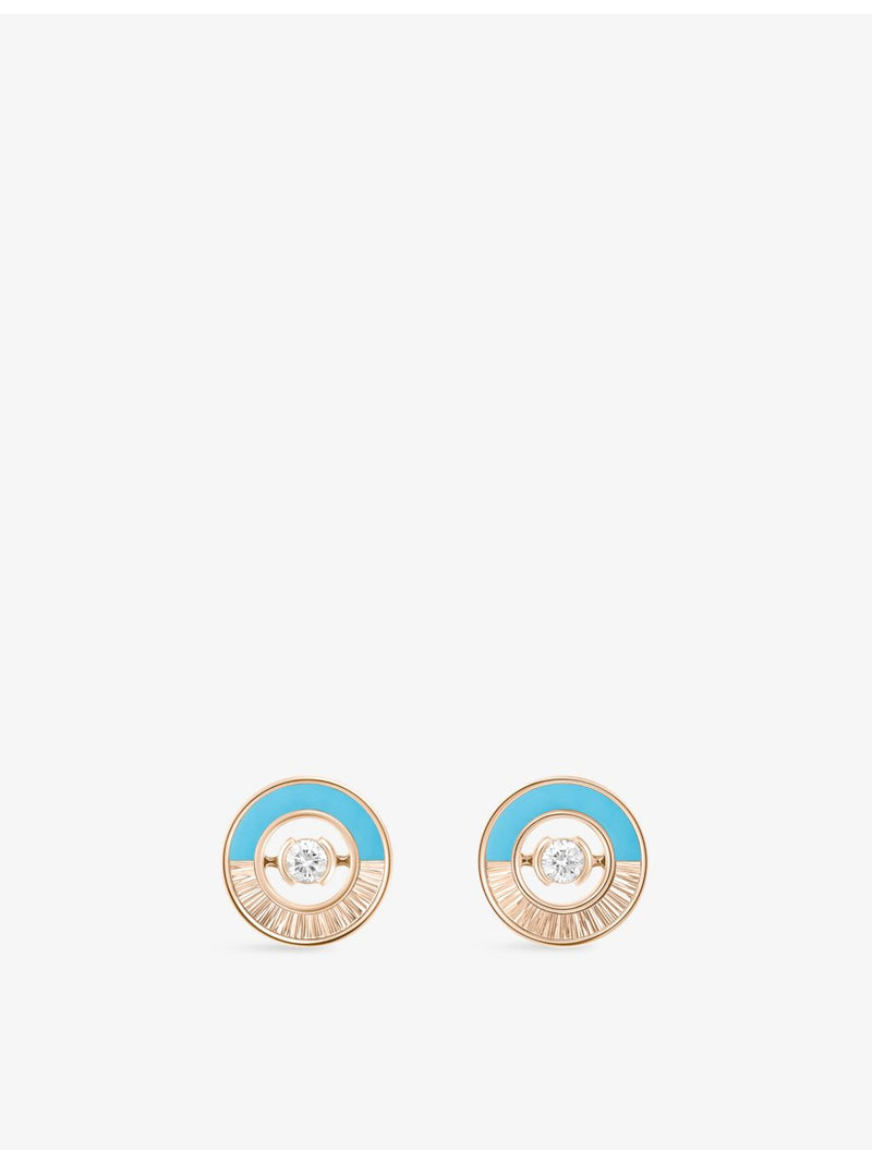 Piaget Possession stud earrings in rose gold turquoise and diamonds, UK version