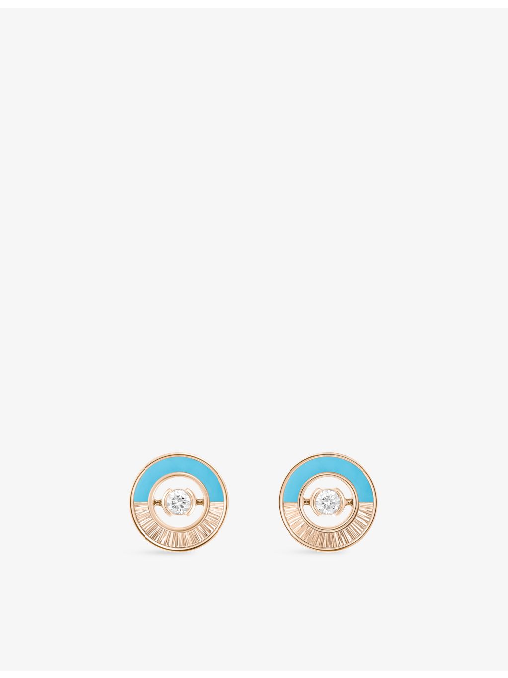 Piaget Possession stud earrings in rose gold turquoise and diamonds, UK version