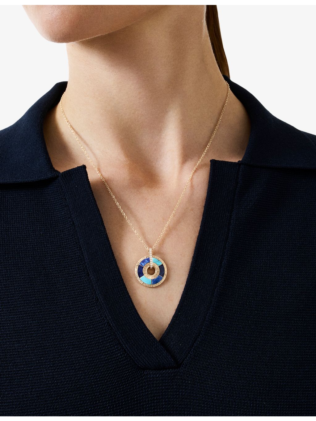 Piaget Possession turquoise and diamond pendant in 18ct rose gold - British product