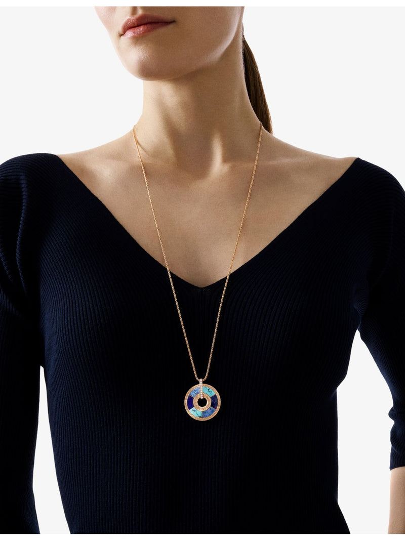Piaget Possession rose gold pendant necklace with turquoise and diamonds, UK version
