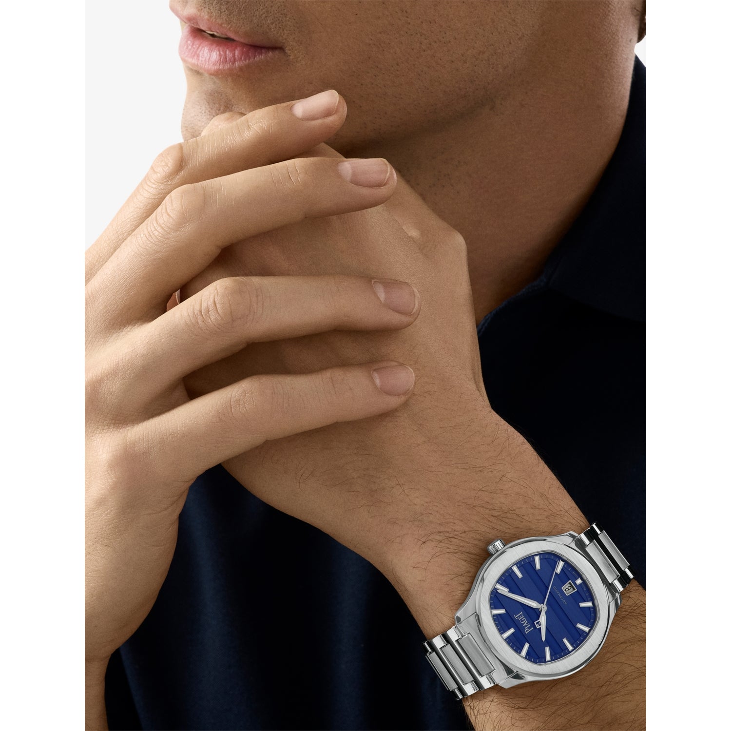 Piaget stainless steel date watch 42mm, imported from the UK