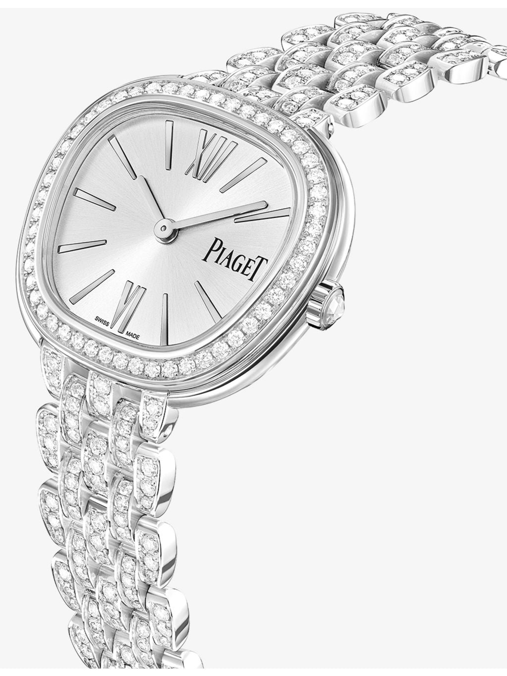 Piaget Sixtie white gold diamond quartz watch 29mm, UK version