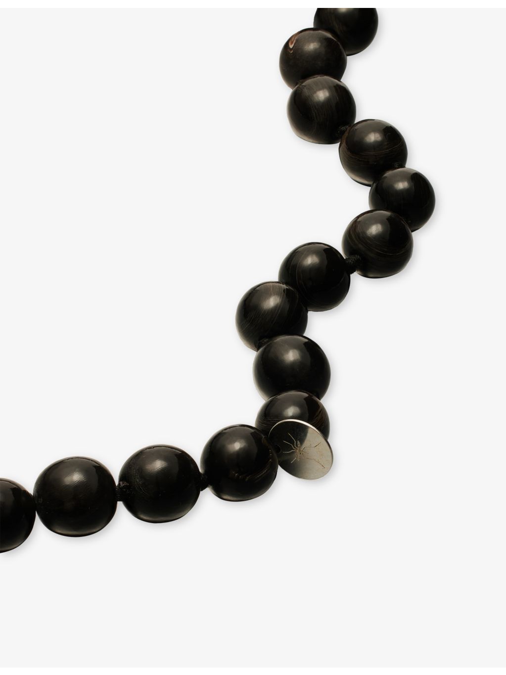 Comporta cow-horn beaded necklace black, 76cm drop (British brand)