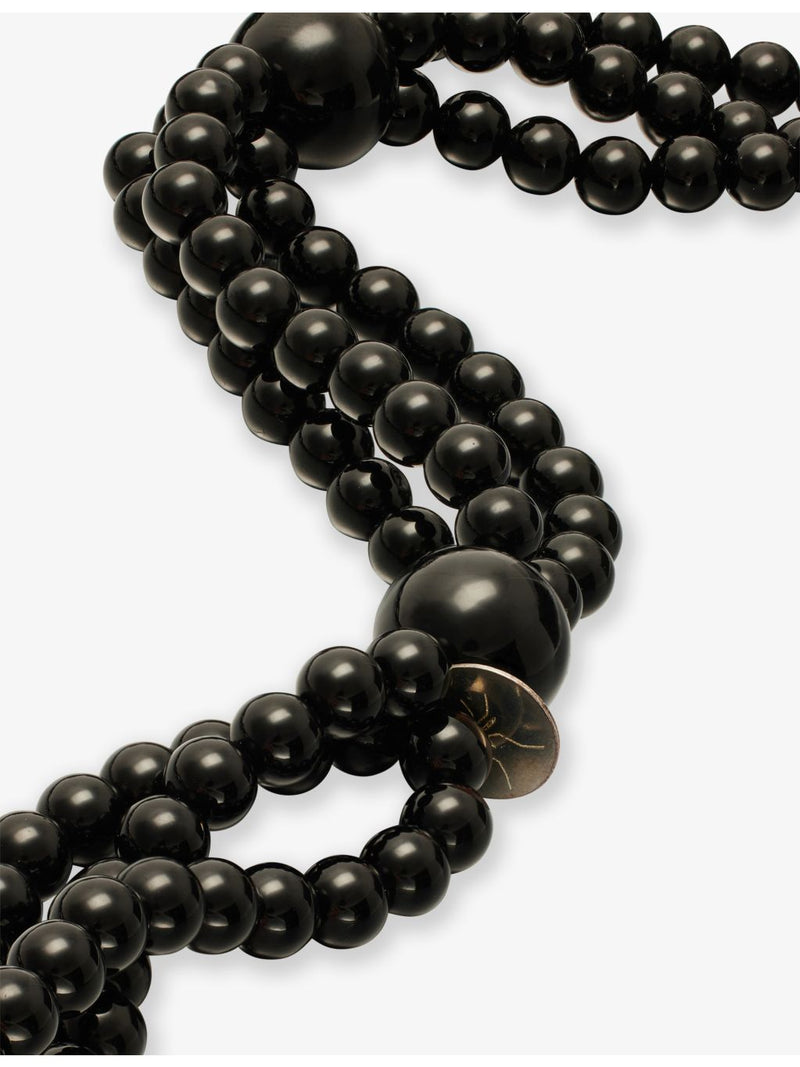 MOSQUITO beaded onyx necklace 88cm, imported from the UK