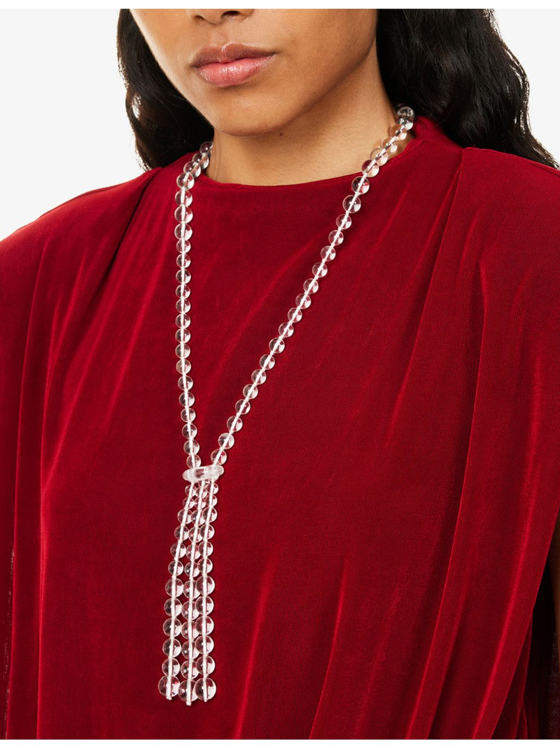 MOSQUITO rock-crystal beaded necklace 87cm drop (British brand)