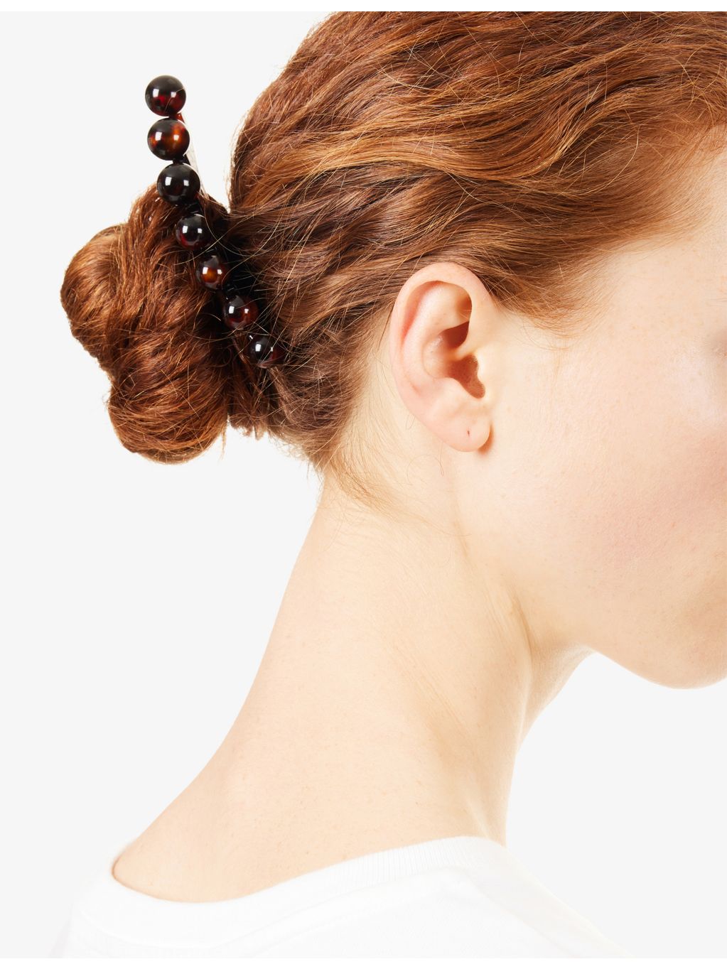 Tapia acetate hair pin with round beads, 12cm (British brand)