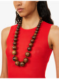 Mosquito Postitano oak wood beaded necklace 80cm - British product
