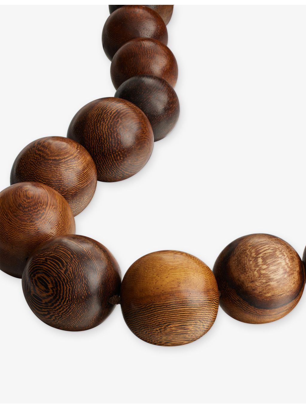 Mosquito Postitano oak wood beaded necklace 80cm - British product
