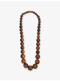 Mosquito Postitano oak wood beaded necklace 80cm - British product