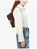 Staud Harlow suede shoulder bag with Moon buckle, (British brand)
