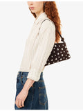 Staud Dani mini suede shoulder bag with silver studs, UK version