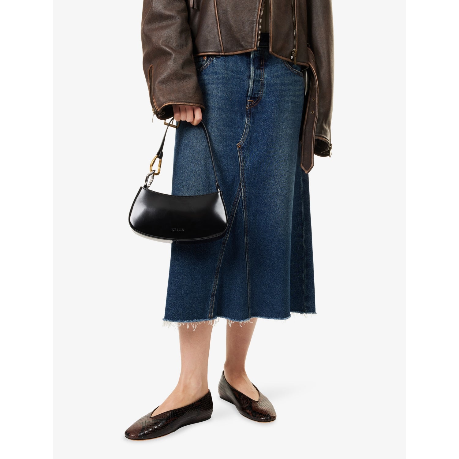 Staud Ollie leather shoulder bag mini - British product