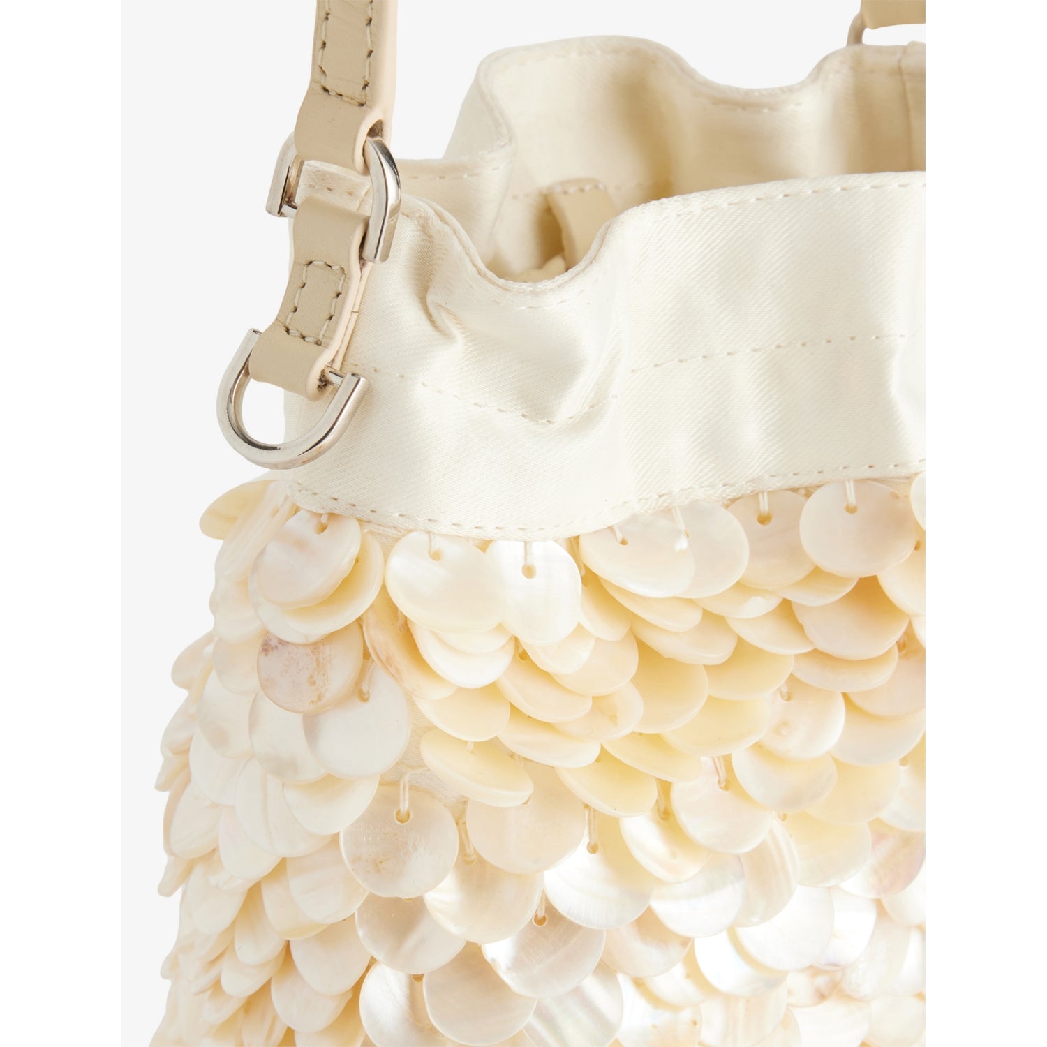Staud Lila mini pearl oyster shell bucket bag, (British brand)