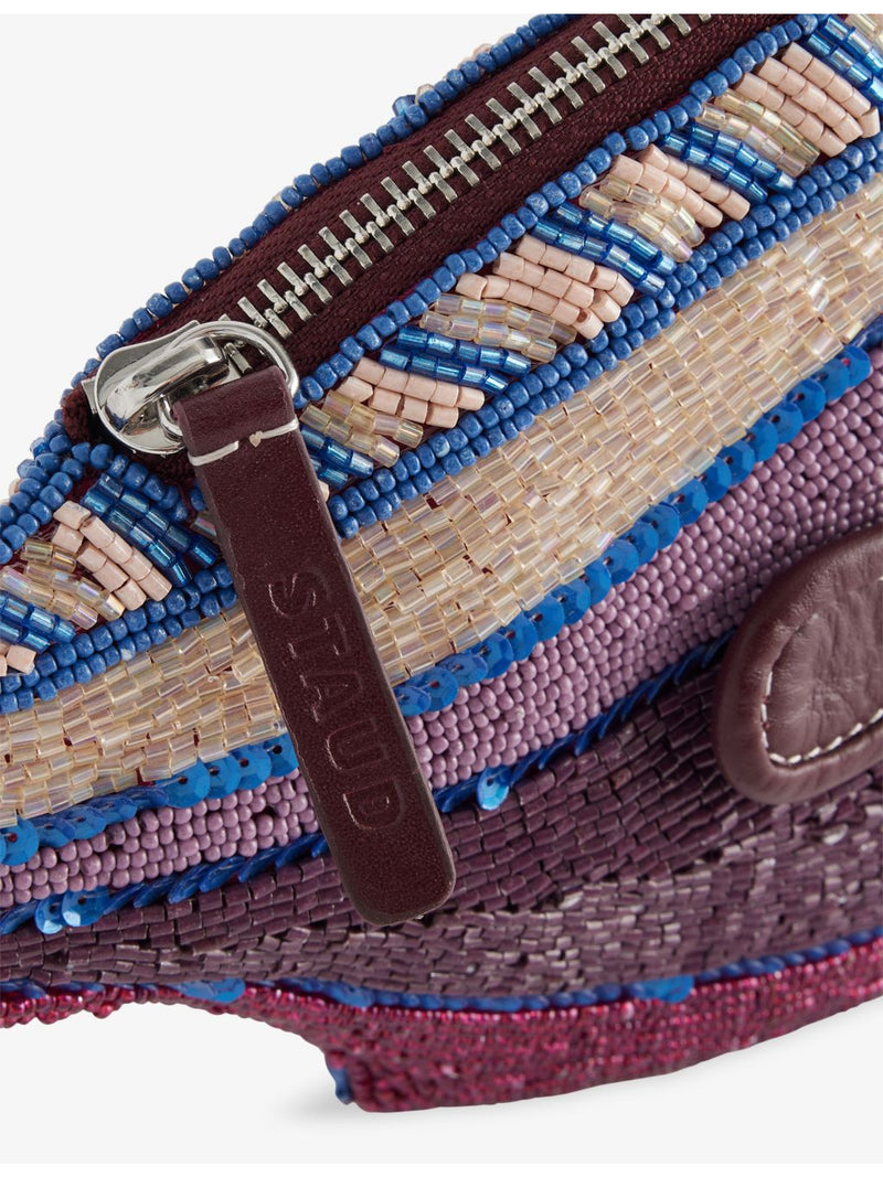 Staud Pesce beaded clutch bag with glass beads (British brand)