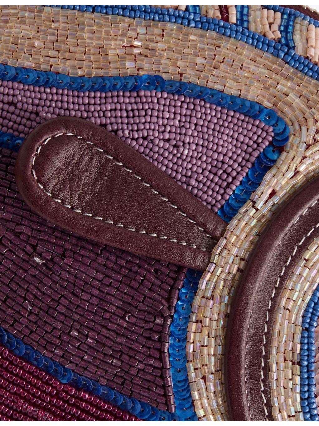 Staud Pesce beaded clutch bag with glass beads (British brand)