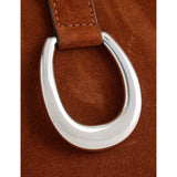 Staud Harlow Crescent suede shoulder bag, imported from the UK