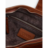 Staud Harlow Crescent suede shoulder bag, imported from the UK
