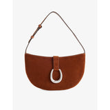 Staud Harlow Crescent suede shoulder bag, imported from the UK