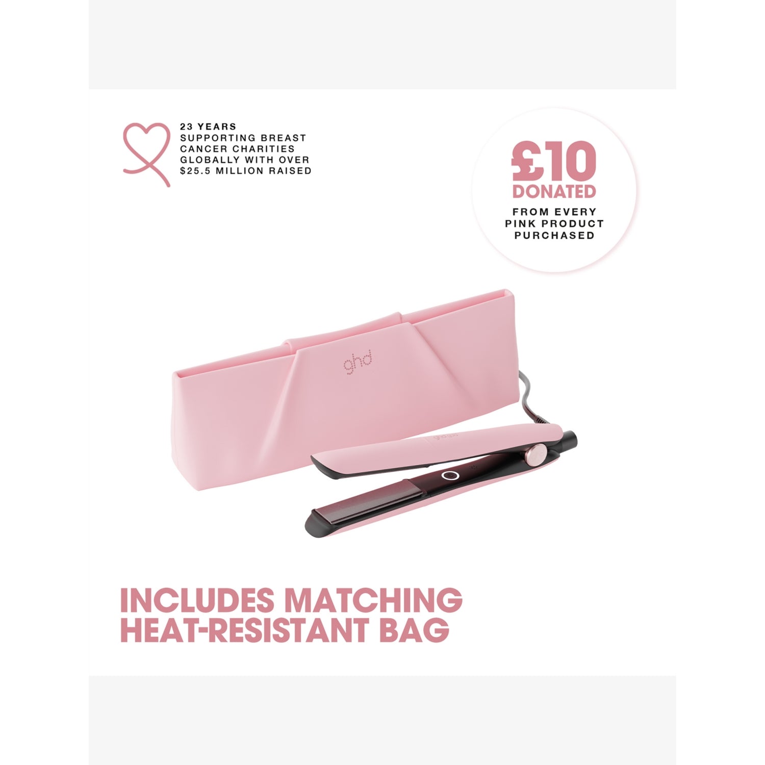 ghd Gold hair straightener in Dusted Pink, imported from the UK