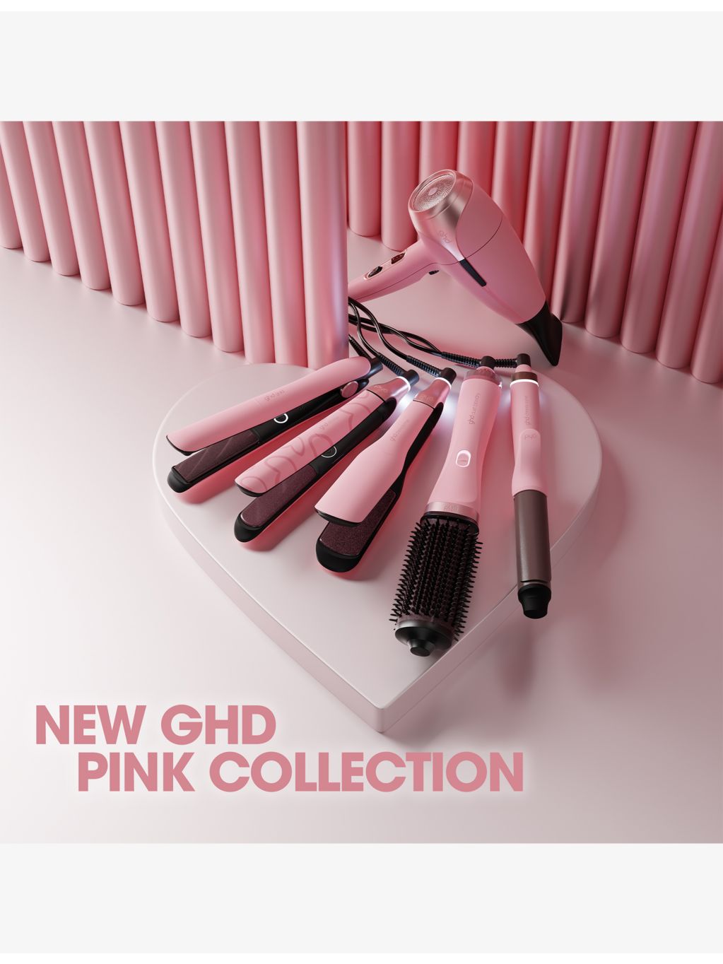 ghd Gold hair straightener in Dusted Pink, imported from the UK