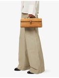 Savette suede top-handle bag with gold-tone hardware - British product