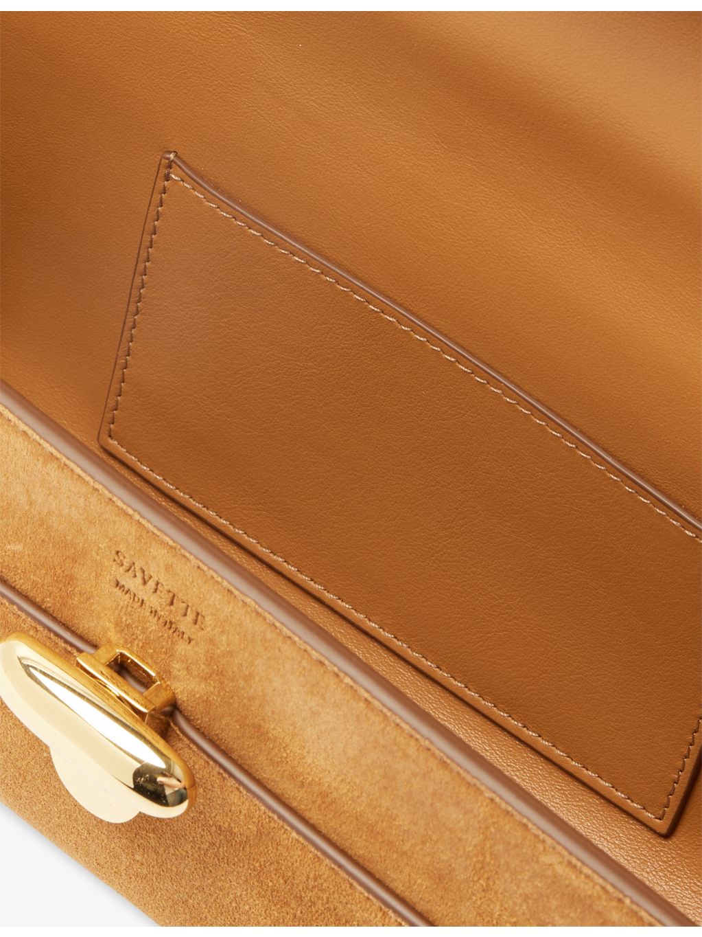 Savette suede top-handle bag with gold-tone hardware - British product