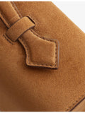Savette suede top-handle bag with gold-tone hardware - British product