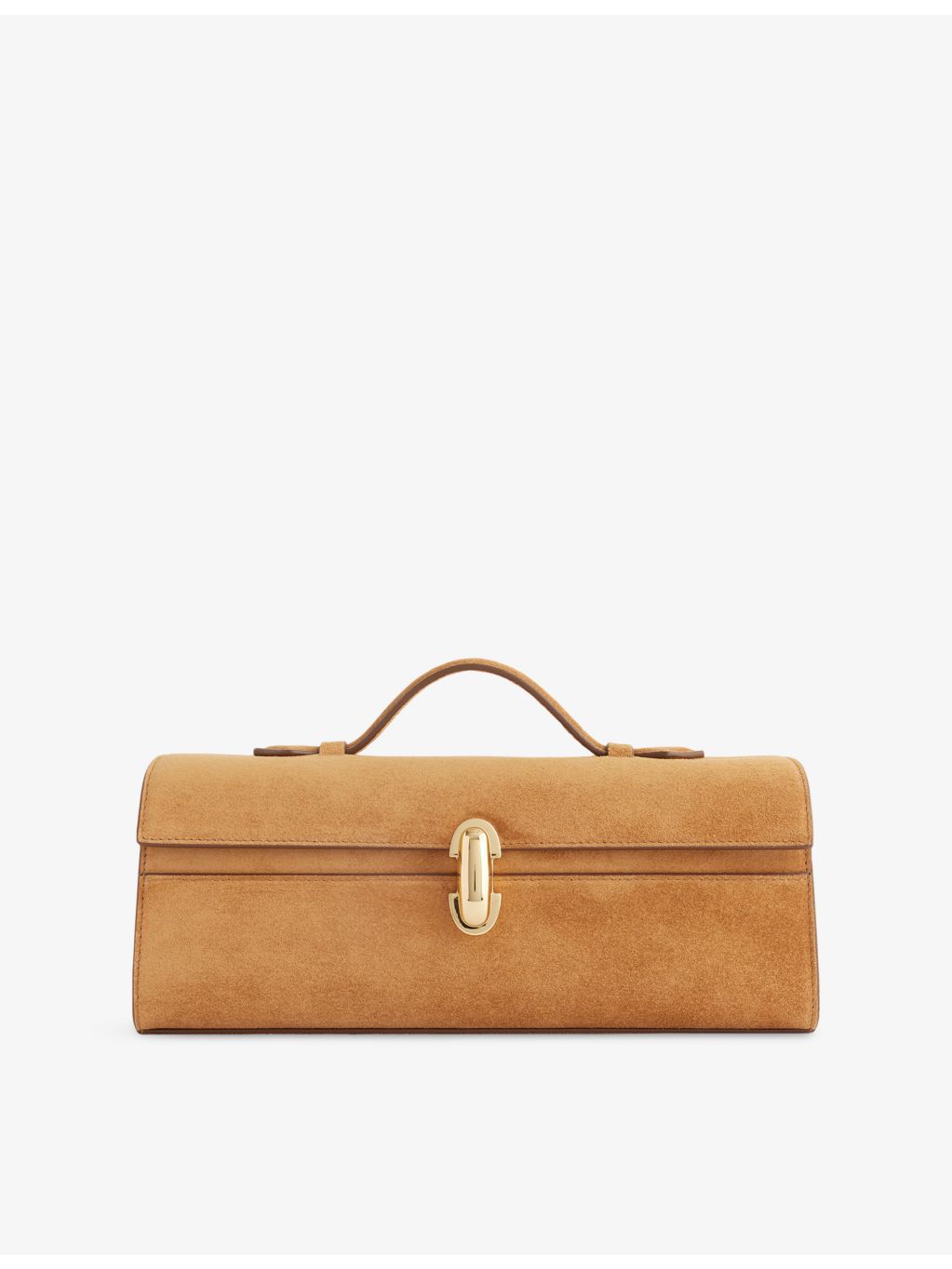 Savette suede top-handle bag with gold-tone hardware - British product