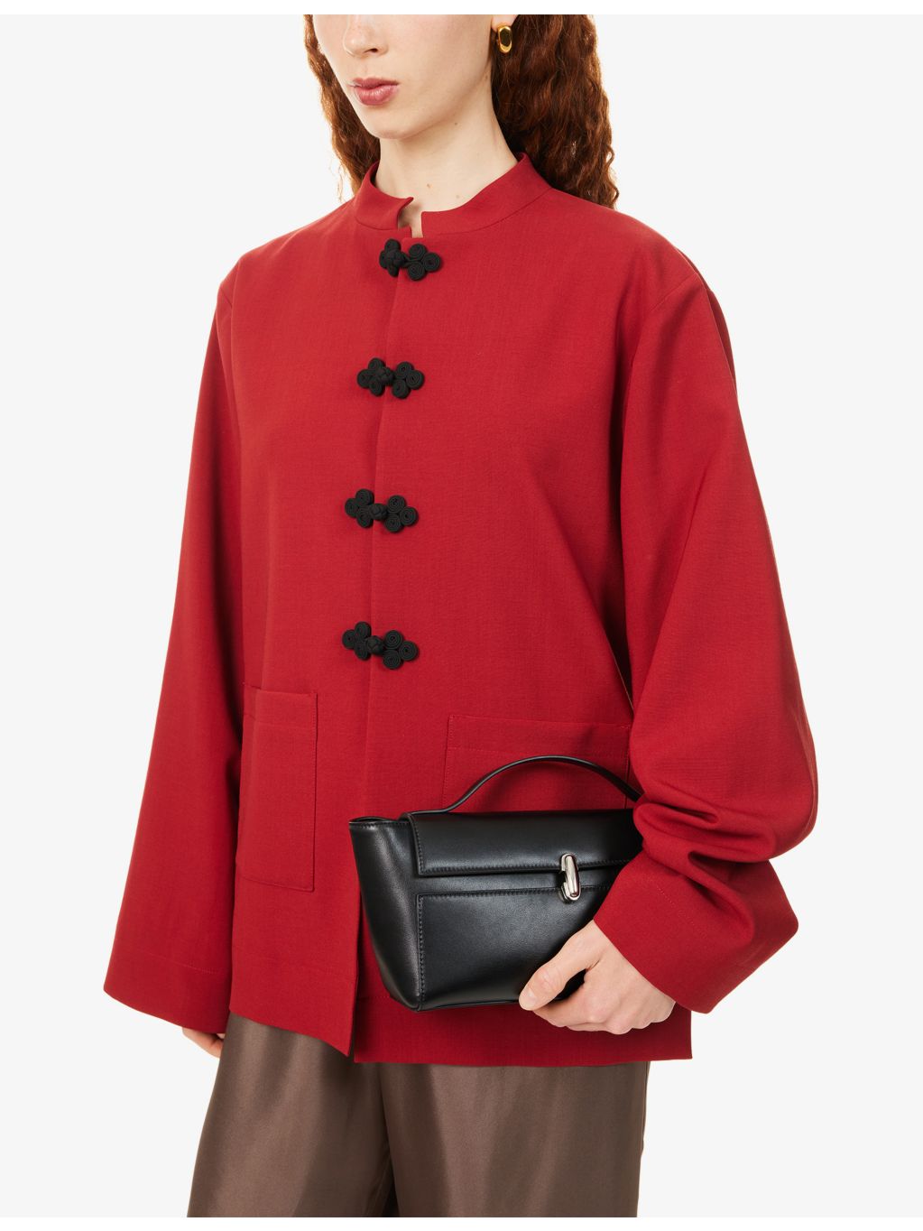 Savette Symmetry Trapeze leather top-handle bag, UK version