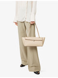 Savette Symmetry Trapeze leather shoulder bag with silver hardware (British brand)