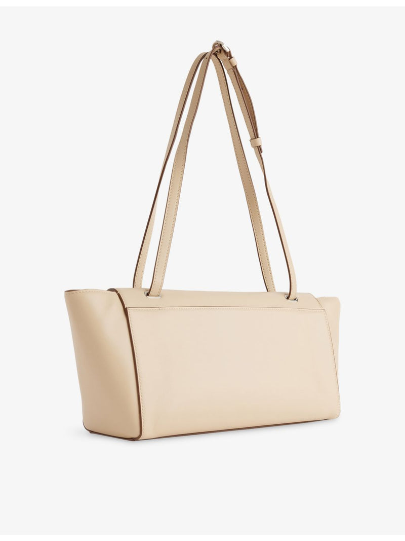 Savette Symmetry Trapeze leather shoulder bag with silver hardware (British brand)