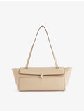 Savette Symmetry Trapeze leather shoulder bag with silver hardware (British brand)
