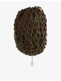Savette macrame suede and leather pouch 22cm, imported from the UK