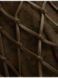 Savette macrame suede and leather pouch 22cm, imported from the UK