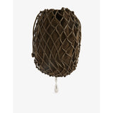 Savette macrame suede and leather pouch 22cm, imported from the UK