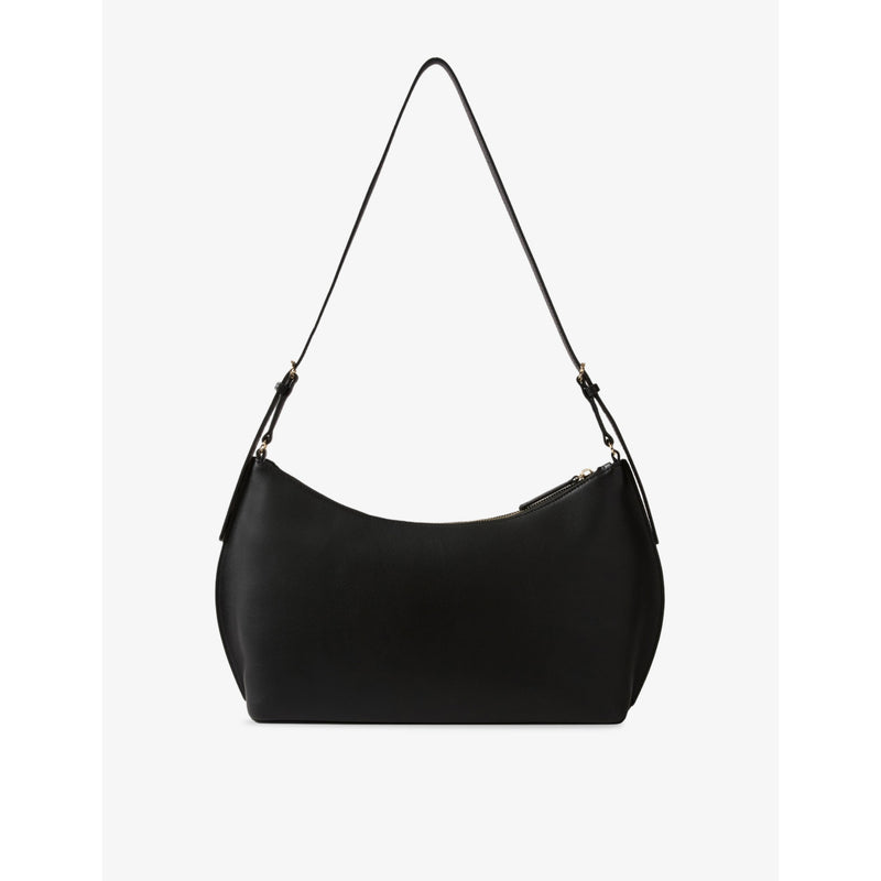 Claudie Pierlot leather shoulder bag with gold-tone logo plaque - British product