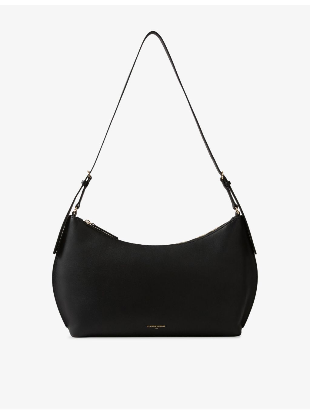 Claudie Pierlot leather shoulder bag with gold-tone logo plaque - British product