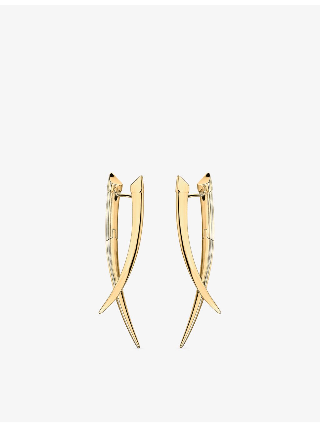 Shaun Leane gold-plated sterling silver crossover earrings 42mm (British brand)