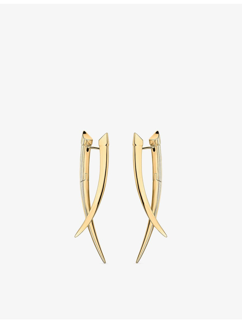 Shaun Leane gold-plated sterling silver crossover earrings 42mm (British brand)