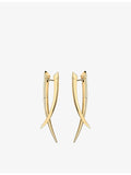 Shaun Leane gold-plated sterling silver crossover earrings 42mm (British brand)