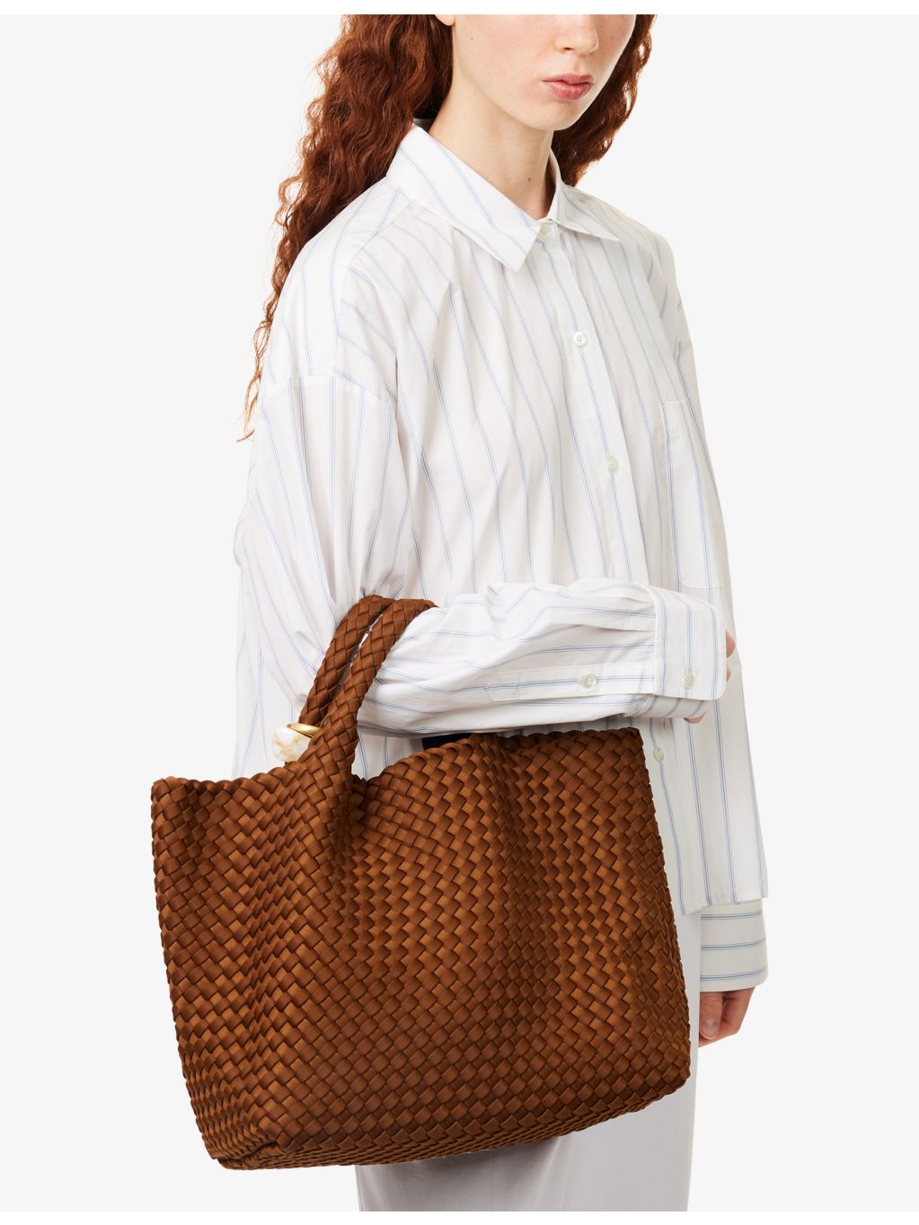 Naghedi St Barths medium woven tote bag, imported from the UK
