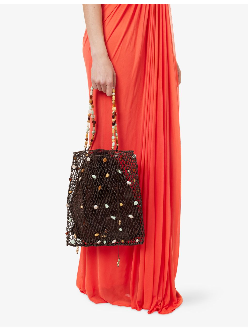 Cult Gaia Mercier netted leather tote bag, imported from the UK