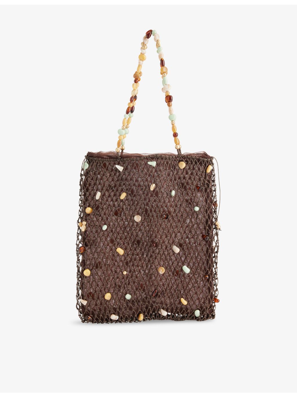 Cult Gaia Mercier netted leather tote bag, imported from the UK