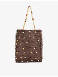 Cult Gaia Mercier netted leather tote bag, imported from the UK