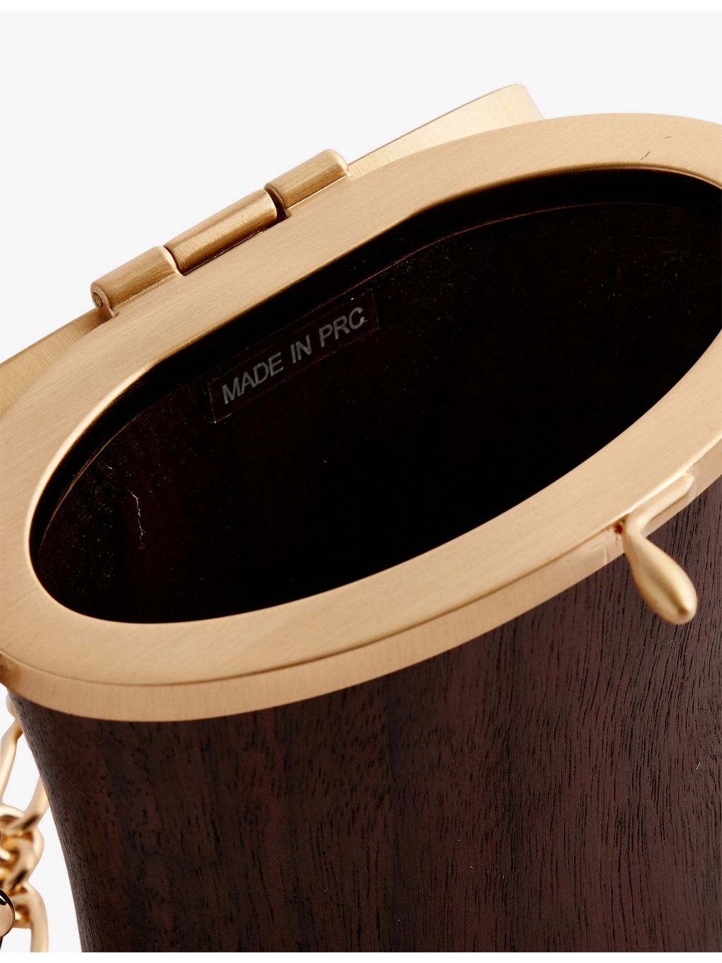 Cult Gaia Goodie wooden wristlet, imported from the UK
