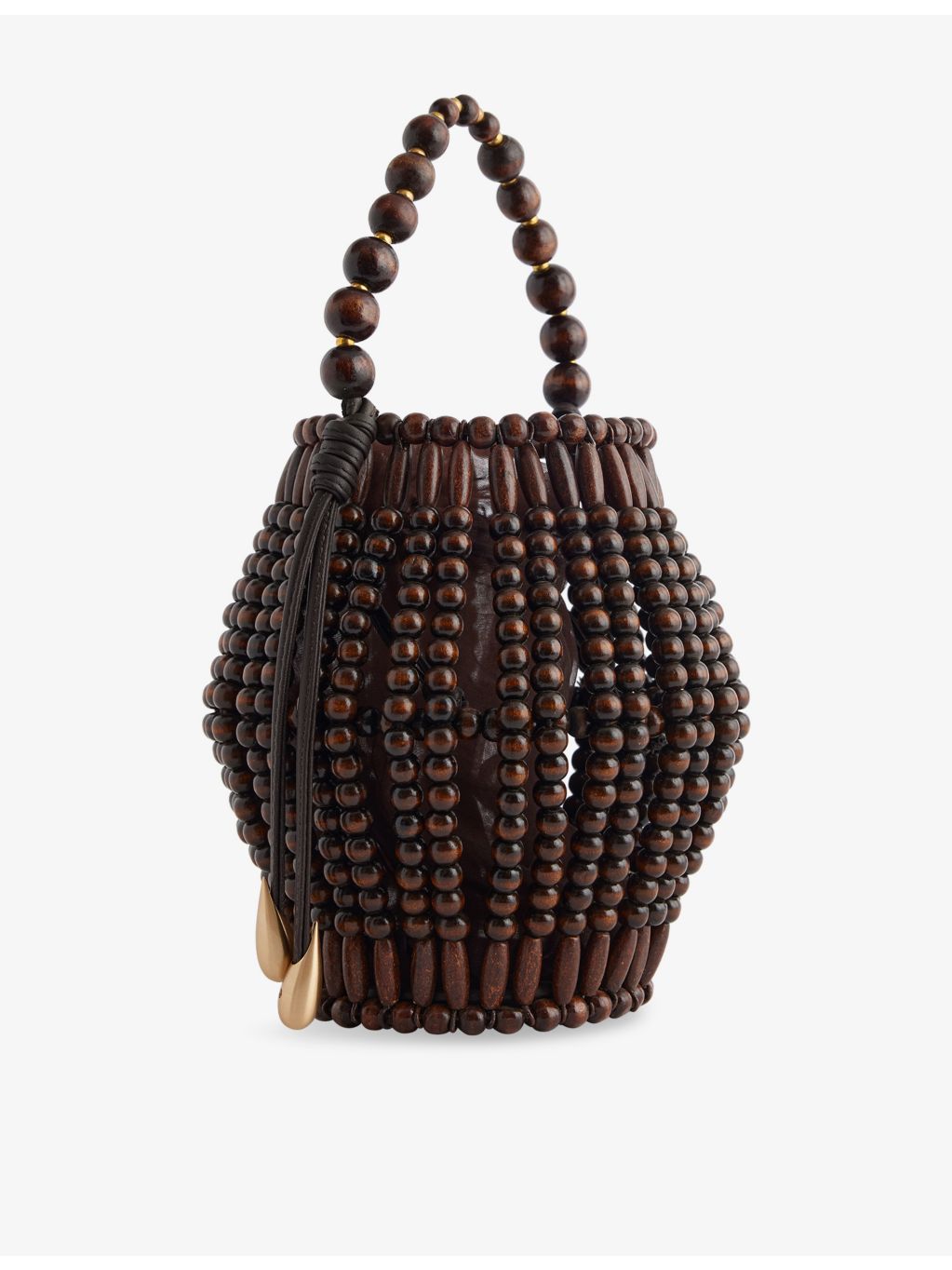 Cult Gaia Lanterna wood top-handle bag with brass hardware, UK version
