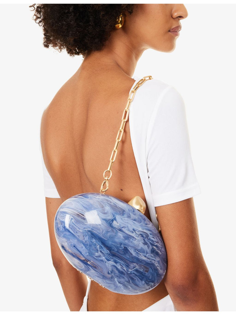 Cult Gaia Eviana acrylic clutch with marbled effect, UK version